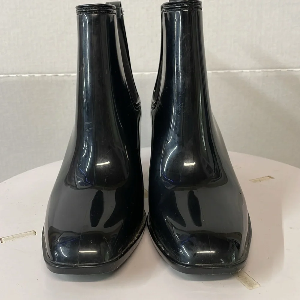 Jeffrey Campbell Womens Sz 9 Stormy Chelsea rain boots‎ Black Pull On